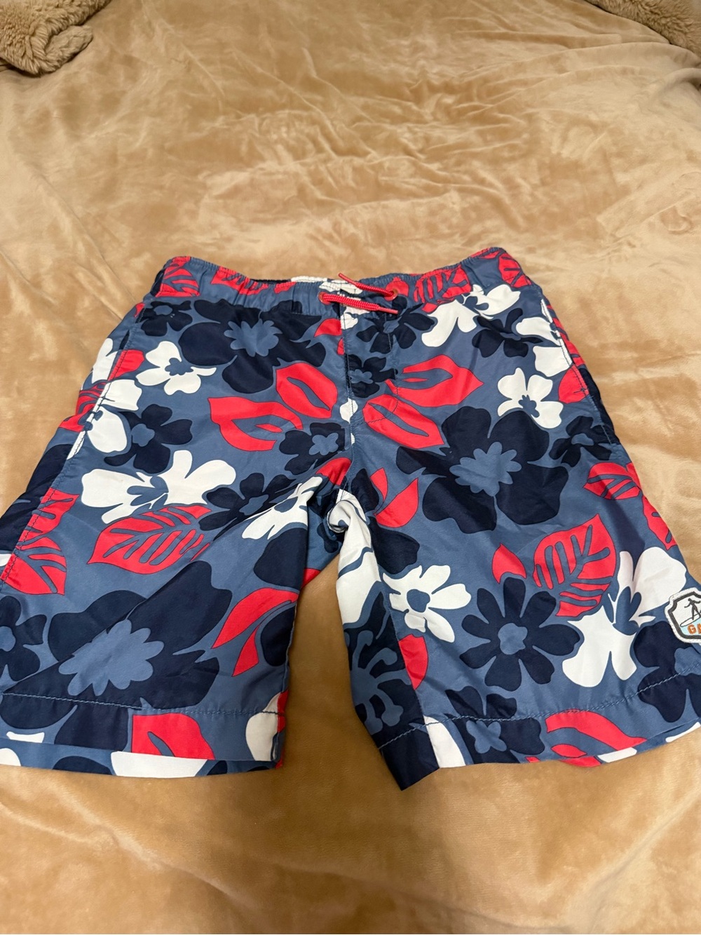 Gap Kids Floral Swim Shorts with Red Accents 10/11